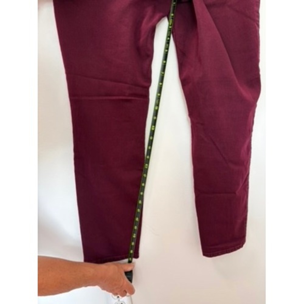 Tommy Hilfiger Womens Burgundy Ankle Pants Size 12 Stretch Slim Fit Wine Red - Picture 9 of 10